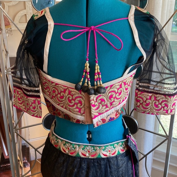 Indian Designer Black and Pink Chaniya Choli Navratri Garba Dress - Picture 15 of 15